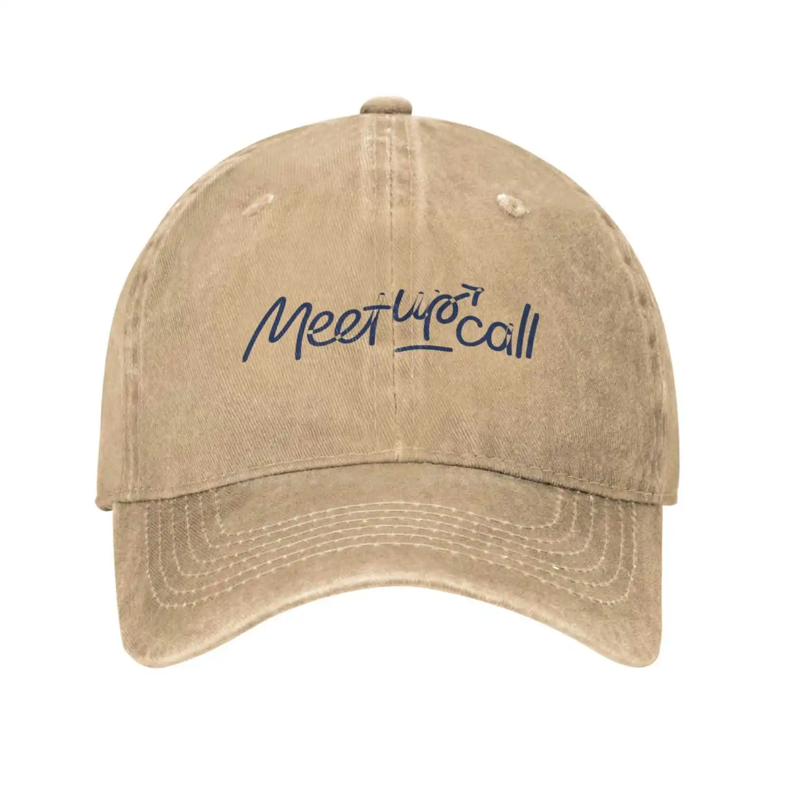 Повседневная джинсовая кепка с графическим принтом логотипа Meetupcall, Вязаная шапка, Бейсболка Изображение 0
