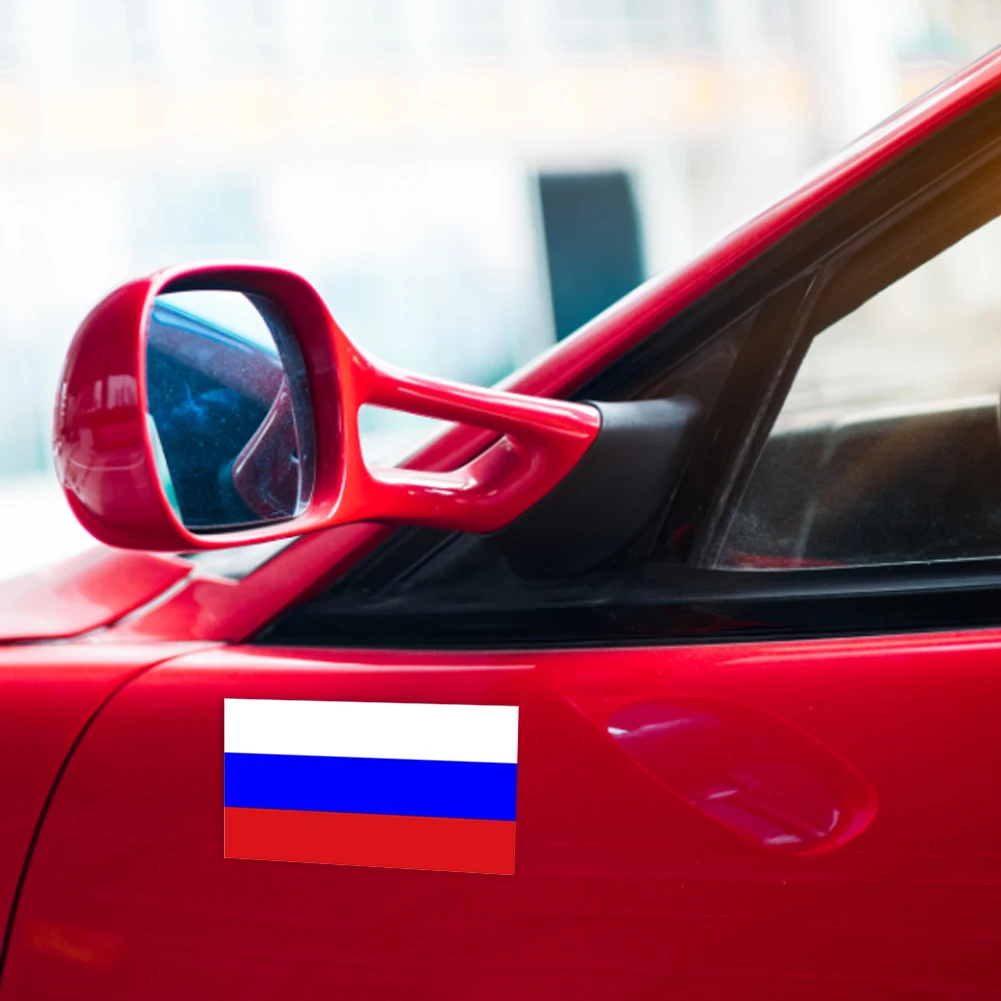 Наклейки с российским флагом для автомобиля, наклейки на окна кузова, задний бампер, украшение багажника Изображение 0