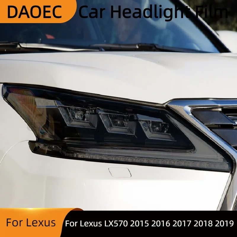 Для Lexus LX570 2015 2016 2017 2018 2019 Аксессуары, Защитная пленка для автомобильных фар, Дымчатая черная Прозрачная наклейка из ТПУ Изображение 0