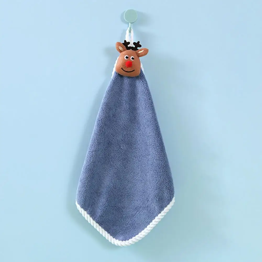 Рождественское полотенце для рук, прочный мультяшный дизайн, яркая цветная салфетка для чистки Санта-Клауса, кухонные рождественские аксессуары для отеля Изображение 0