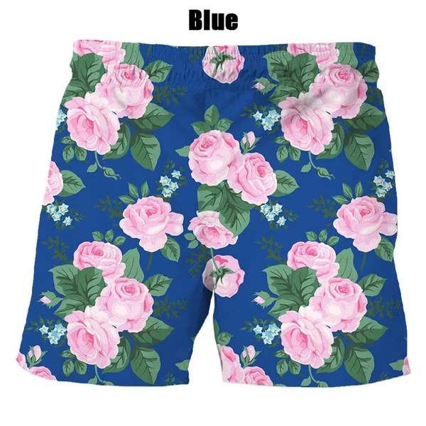 Лидер продаж, модные мужские и женские летние шорты с 3D принтом в виде цветка Изображение 0