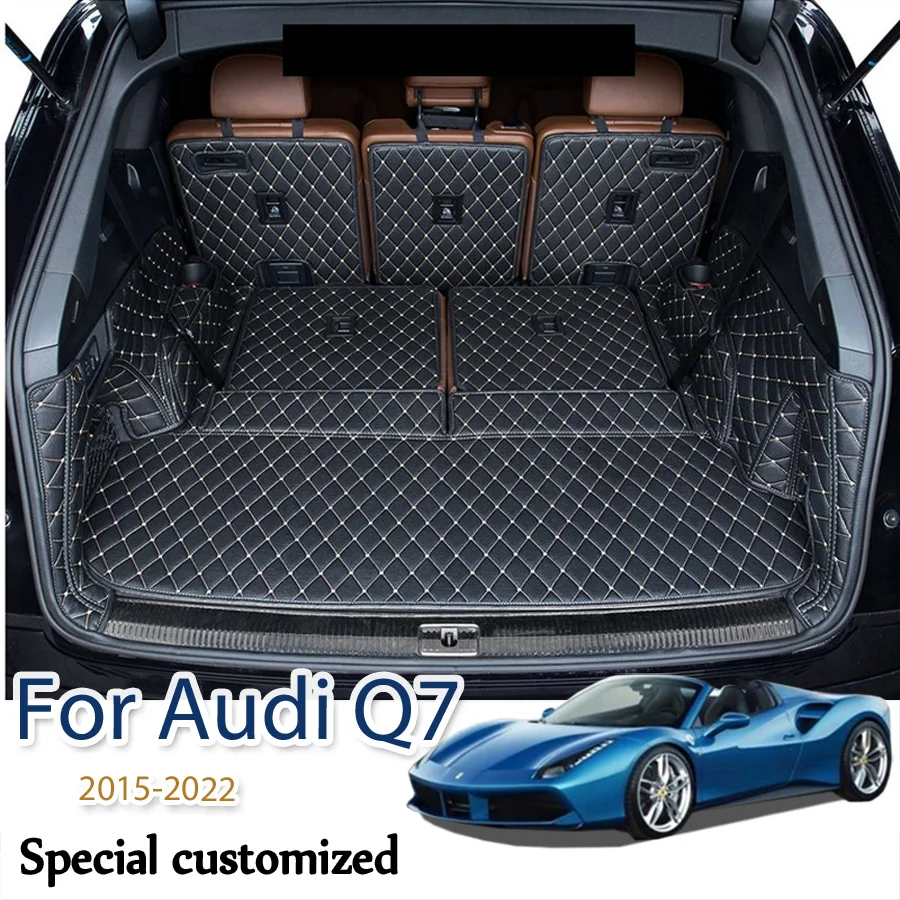 Высокое качество! Специальные коврики в багажник автомобиля для Audi Q7 7 мест 2022-2015, прочные коврики в багажник, чехлы для укладки грузового лайнера, бесплатная доставка Изображение 0