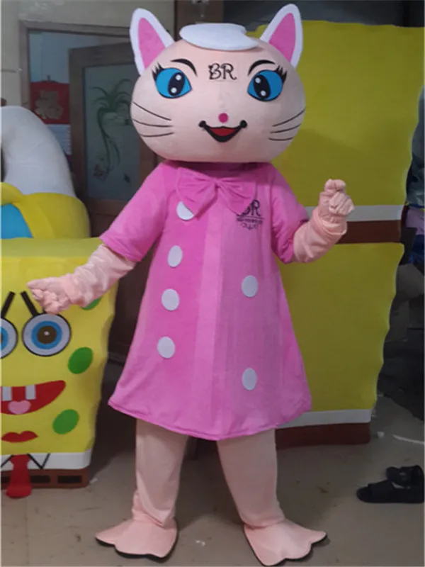 Костюм кота-талисмана для вечеринки по случаю дня рождения, косплей-игра на Хэллоуин, одежда для выступлений мультяшных кукол-талисманов взрослого размера Изображение 0