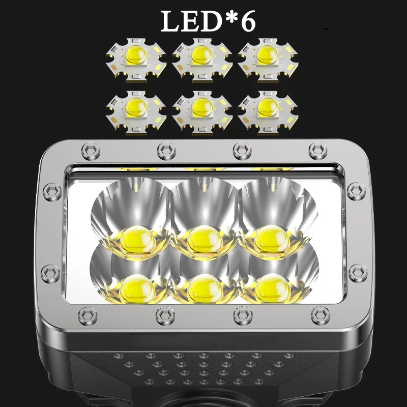 Супер Мощный светодиодный фонарик 6 светодиодных фонариков высокой мощности USB Перезаряжаемый Тактический фонарь 18650 Аварийная Походная лампа Изображение 1