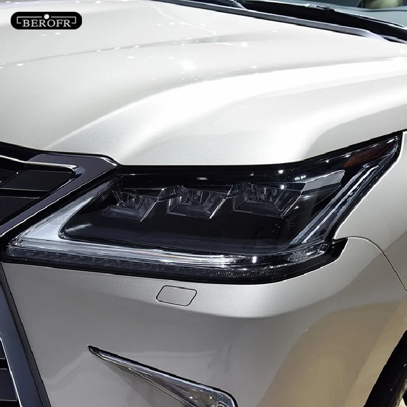 Для Lexus LX570 2015 2016 2017 2018 2019 Аксессуары, Защитная пленка для автомобильных фар, Дымчатая черная Прозрачная наклейка из ТПУ Изображение 1