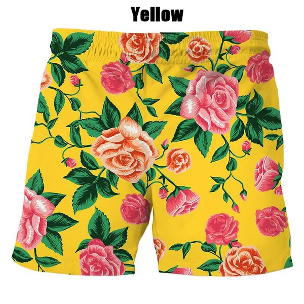 Лидер продаж, модные мужские и женские летние шорты с 3D принтом в виде цветка Изображение 1