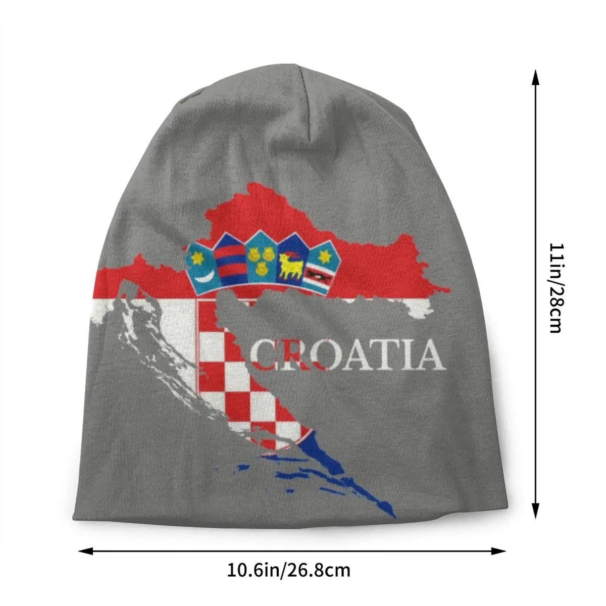 Карта флага Хорватии, шляпы-капоты, Модная вязаная шапка для женщин, мужчин, осень-зима, теплые тюбетейки, шапочки-ушанки Изображение 1