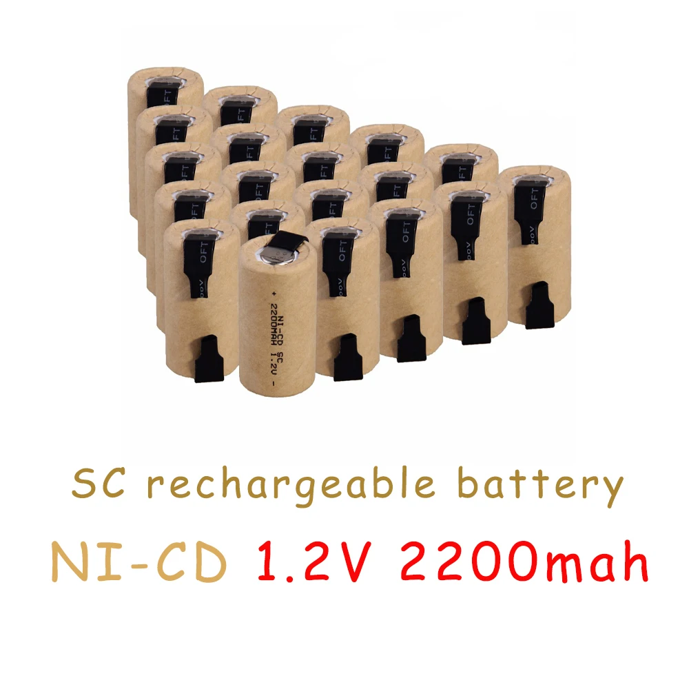 Новый Аккумулятор SC 1.2V Ni-Cd 2200mah Отвертка-Дрель SubC Аккумуляторные Батареи с Наклейкой DIY Nicke Power Tool Batterie Cells Изображение 2