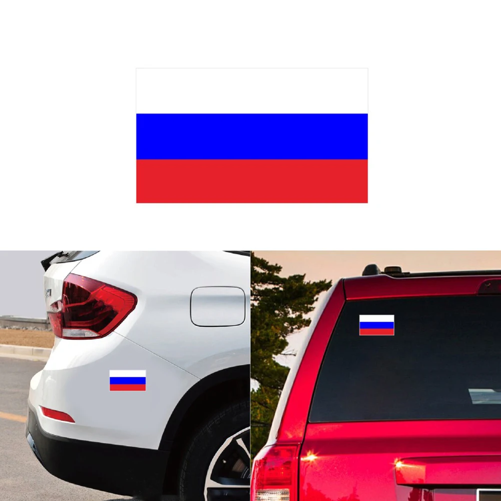 Наклейки с российским флагом для автомобиля, наклейки на окна кузова, задний бампер, украшение багажника Изображение 2