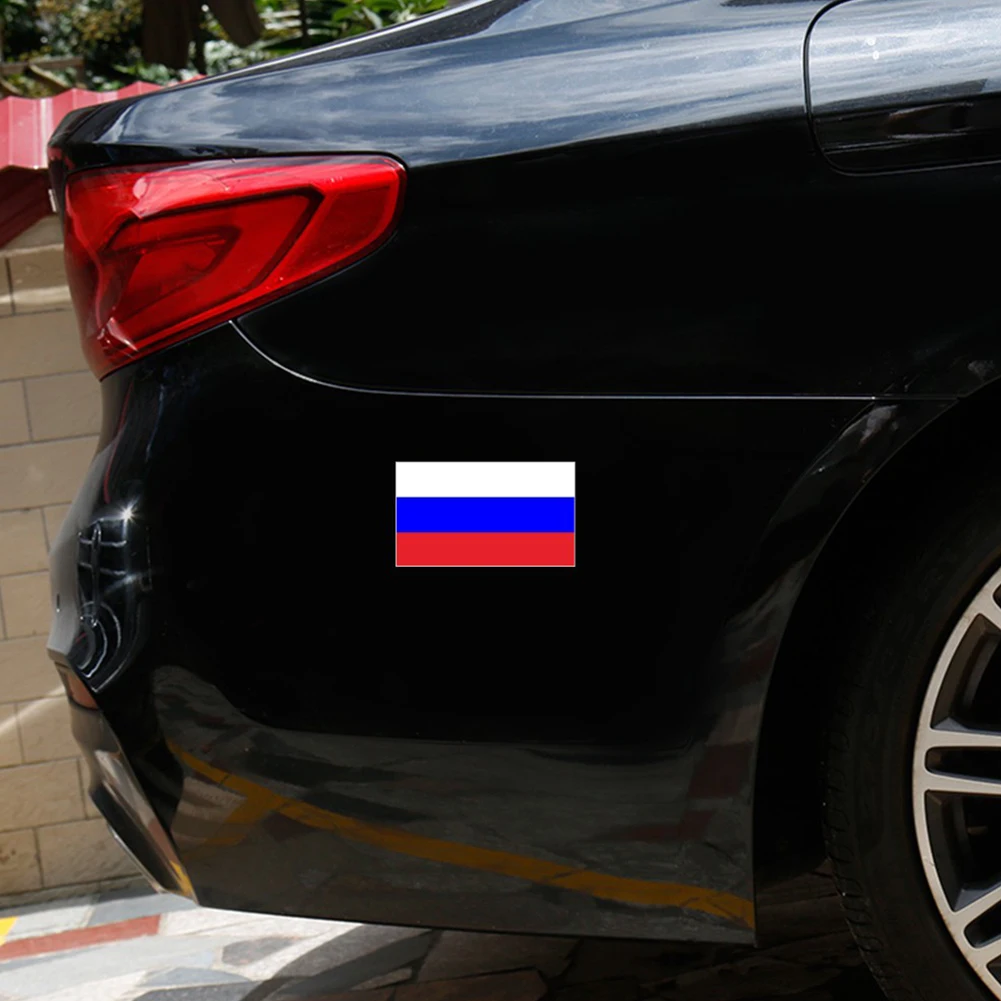 Наклейки с российским флагом для автомобиля, наклейки на окна кузова, задний бампер, украшение багажника Изображение 3