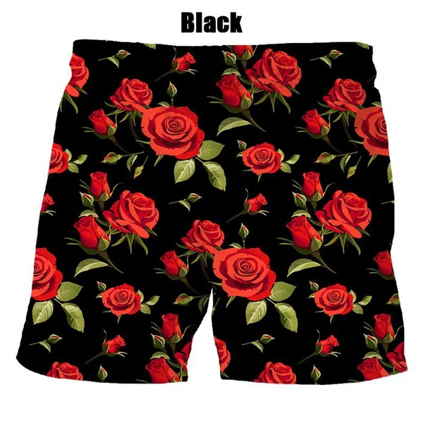 Лидер продаж, модные мужские и женские летние шорты с 3D принтом в виде цветка Изображение 3