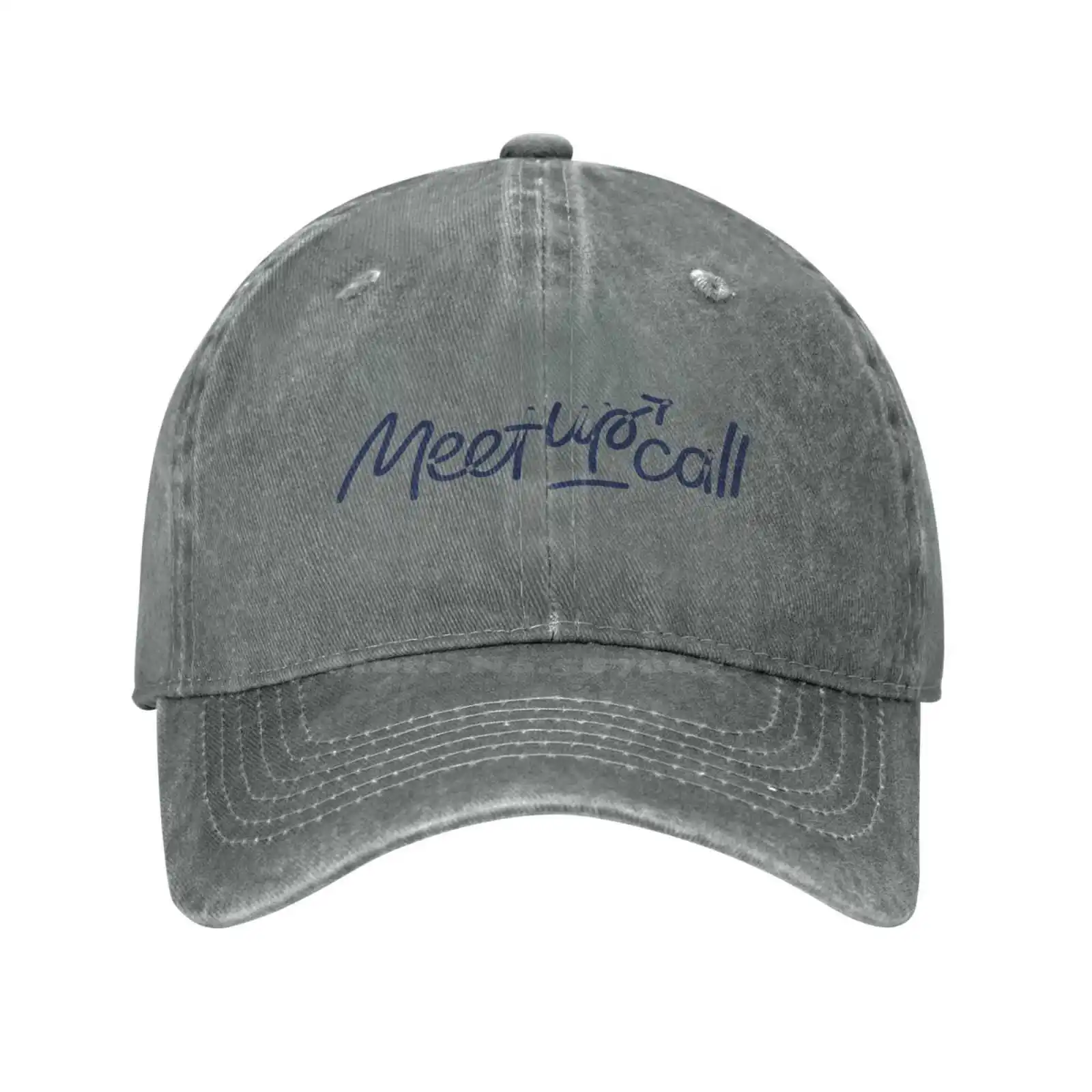 Повседневная джинсовая кепка с графическим принтом логотипа Meetupcall, Вязаная шапка, Бейсболка Изображение 4