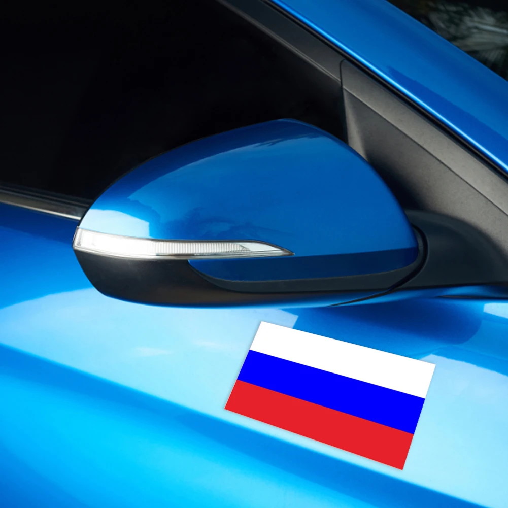 Наклейки с российским флагом для автомобиля, наклейки на окна кузова, задний бампер, украшение багажника Изображение 4