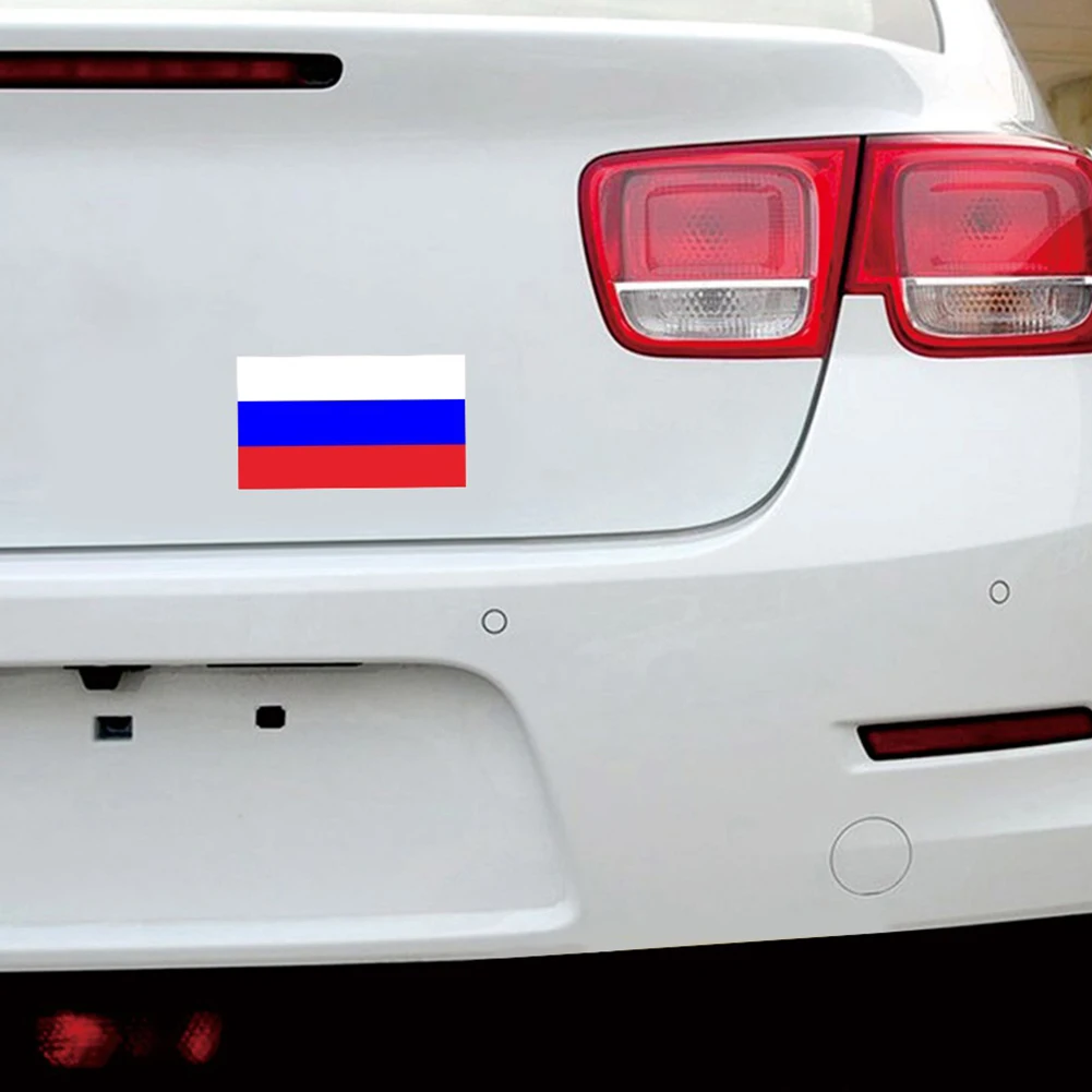 Наклейки с российским флагом для автомобиля, наклейки на окна кузова, задний бампер, украшение багажника Изображение 5