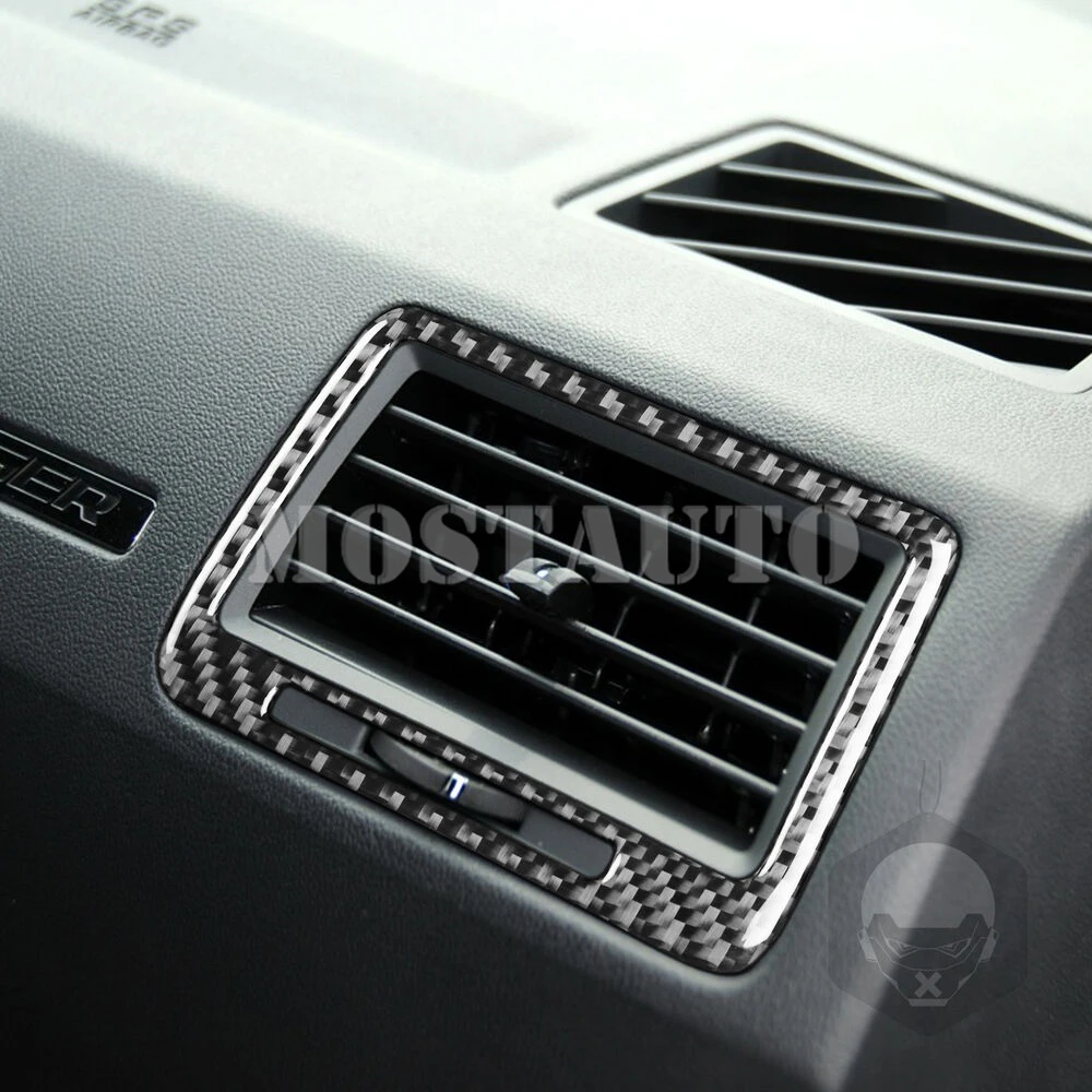 Для Dodge Challenger Внутренняя отделка из мягкого углеродного волокна Центральной консоли приборной панели Бокового воздуховода 2008-2014 3шт Изображение 5