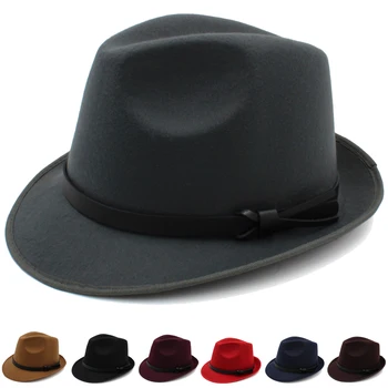 Мужчины Женщины Фетровые Шляпы Фетровые Шляпы Джазовая Шляпа От Солнца Классическая Ретро Вечеринка Уличный Стиль Путешествия На Открытом Воздухе Зимний Размер US 7 1/8 UK M