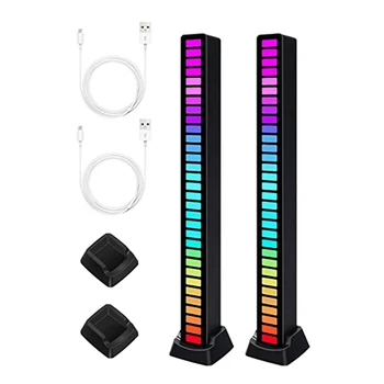 2ШТ RGB-ритмическая лента, перезаряжаемая игровая музыкальная светодиодная лента, светодиодный рассеянный свет для выбора цвета настроения