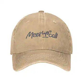 Повседневная джинсовая кепка с графическим принтом логотипа Meetupcall, Вязаная шапка, Бейсболка