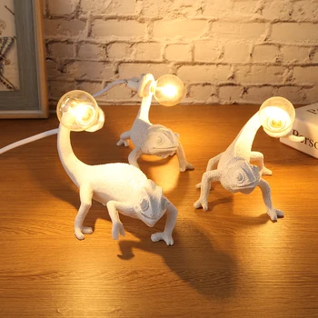 Современная настольная лампа со светодиодной подсветкой в виде животного ящерицы Nordic Resin Lizard Light Домашняя гостиная Спальня Освещение для прохода Настольные лампы декоративного искусства