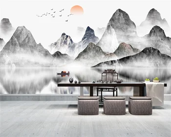 Обои на заказ новая художественная концепция китайских чернил пейзаж холл гостиная спальня ТВ фон стена украшение дома фреска