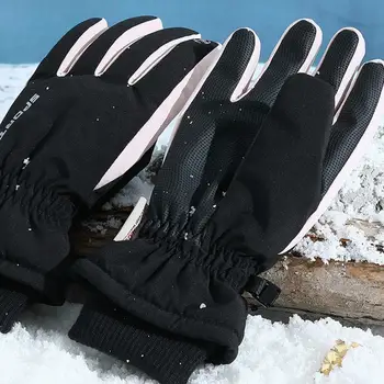 Велосипедные теплые перчатки, 1 пара зимних перчаток, приятный для кожи Водонепроницаемый хлопок, Унисекс, Спортивные для женщин