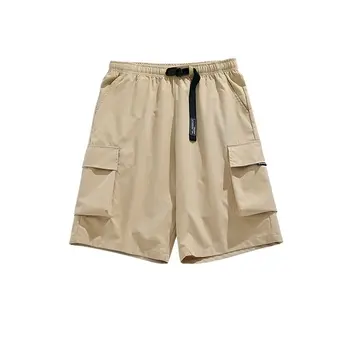Винтажные Функциональные шорты-карго с несколькими карманами, мужские модные брендовые уличные свободные широкие брюки для лета
