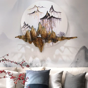 Декоративная подвесная картина с трехмерным железным пейзажем в прихожей, креативное и немного роскошное украшение стен