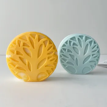 Силиконовая форма для круглой свечи с рельефными ветвями, форма для выпечки торта 