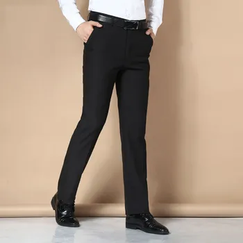 Мужские модельные брюки, повседневные костюмные брюки, мужские Прямые Деловые офисные брюки, вечерние брюки, Классические брюки Плюс размер