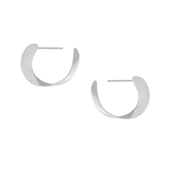 Минимальный роскошный дизайн, минимальная универсальность, женские серьги-кольца Мебиуса из стерлингового серебра 925 пробы