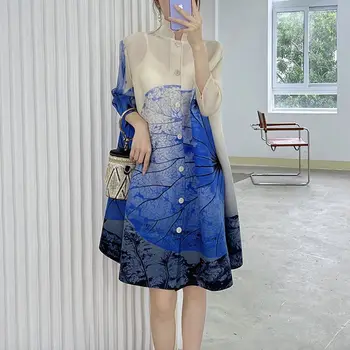 Новое весенне-летнее плиссированное платье с темпераментным принтом в китайском стиле, тонкое, свободное, модное, элегантное платье VANOVICH