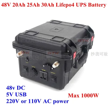 48v 20AH 30Ah 25Ah Lifepo4 UPS Battery /ИБП 220v мощностью 1000 Вт солнечный портативный источник питания высокой емкости 1kwh + зарядное устройство 58.4v 5A