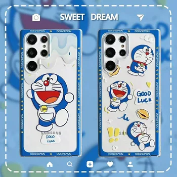 Милый мультяшный прозрачный чехол для телефона Doraemon Samsung Galaxy S22 S21 Plus Note 20 Ultra 5G Пара защитных чехлов Funda