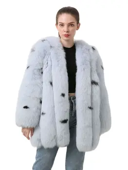 QIUCHEN PJ20092 Новые стили из натурального лисьего меха женская зимняя куртка из натурального лисьего меха модное меховое пальто роскошный мех сохраняет тепло зимой