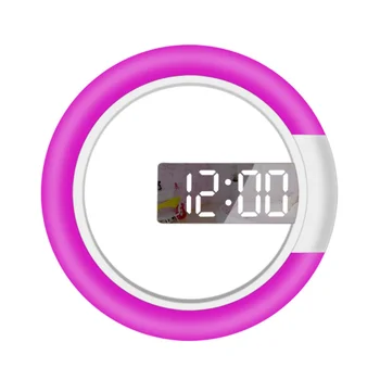 Модные многофункциональные настенные часы со светодиодной подсветкой температуры RGB, Новое зеркало с дистанционным управлением для украшения спальни, гостиной