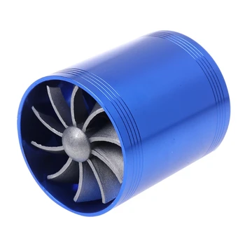 Вентилятор воздухозаборника нагнетатель Турбо Вентилятор экономии топливного газа Синий двойной F1-Z qiang