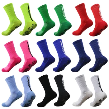 Носки средней длины, силиконовые нескользящие футбольные носки, впитывающие пот и дышащие