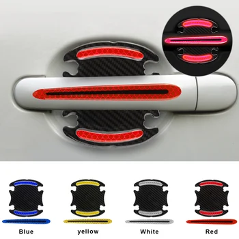 Светоотражающие автомобильные наклейки Наклейка для защиты от царапин на дверной ручке автомобиля Аксессуары для экстерьера автомобиля Светоотражающие полосы безопасности автомобиля