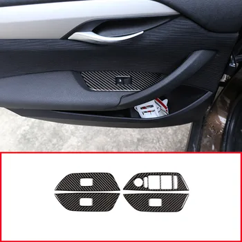 Накладка Рамы Кнопки Стеклоподъемника Автомобиля из Углеродного Волокна RHD и LHD Для BMW X1 E84 2011-2015 Как с Правым, так и с Левым Рулем 4шт