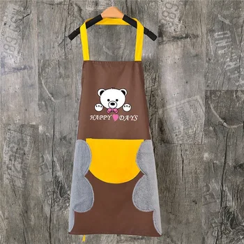 Полотенце для рук фартук водонепроницаемое пятно домашняя кухня кулинария талия Корейский творческий милый медведь висит полотенце для шеи фартук нарукавник