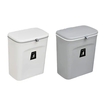 Кухонное мусорное ведро для компоста 9 л, мусорное ведро на столешнице или под раковиной, подвесное Небольшое мусорное ведро с крышкой для ванной /спальни