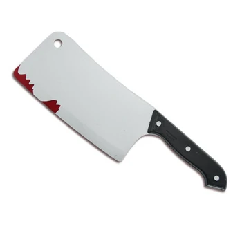 Кровавый тесак, поддельные ножи Реалистичный кухонный тесак Реквизит для Розыгрышей на Хэллоуин Игрушки Сценический реквизит
