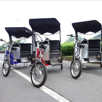 Пассажирское такси с индивидуальным логотипом, Рикша, Электровелосипед, Бизнес-такси на продажу и в аренду с крышей