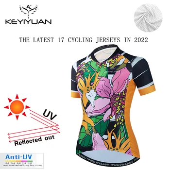 KEYIYUAN 2023 Велосипедная Майка Road Mtb Рубашка Летняя Велосипедная одежда с коротким рукавом Топы Женская Велосипедная Одежда Blusa Ciclismo Feminina