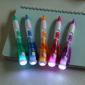 Многофункциональная ручка для ночного чтения с люминесцентным освещением, милые и креативные канцелярские принадлежности, Новая Уникальная шариковая ручка со светодиодным фонариком