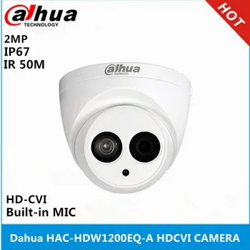 Оригинальная камера Dahua DH-HAC-HDW1200EQ-A HDCVI со встроенным МИКРОФОНОМ 2MP IR 50M IP67 Камера видеонаблюдения HAC-HDW1200EQ-A
