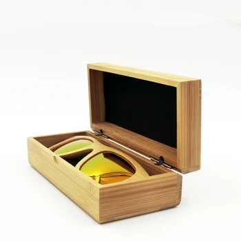 Бамбуковая коробка для очков ручной работы, откидная коробка, портативный высококачественный деревянный футляр для очков, футляр для хранения очков от близорукости