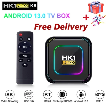HK1 RBOX K8 android 13 ip smart телеприставка 64 бит 4K 2K UHD BT5.0 + Mali-450 2GB4GB128GB android smart tv box 2023 españa tv