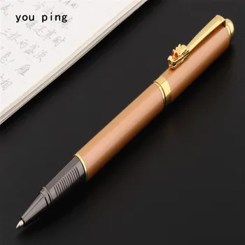 Роскошная ручка высокого качества 054 Dragon hook Светло-Золотая Бизнес-офисная Ручка-Роллер Для школьников канцелярские Принадлежности