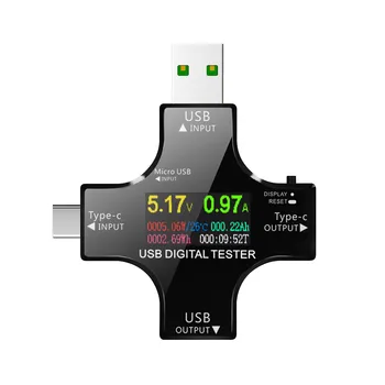 Многофункциональный тестер Type-C pd USB testeur DC cross с цифровым дисплеем, цветной экран вольтметра